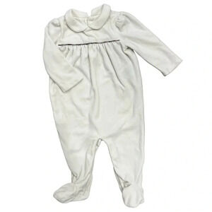 Ralph Lauren Soft Cream Velvet Footie Pajamas